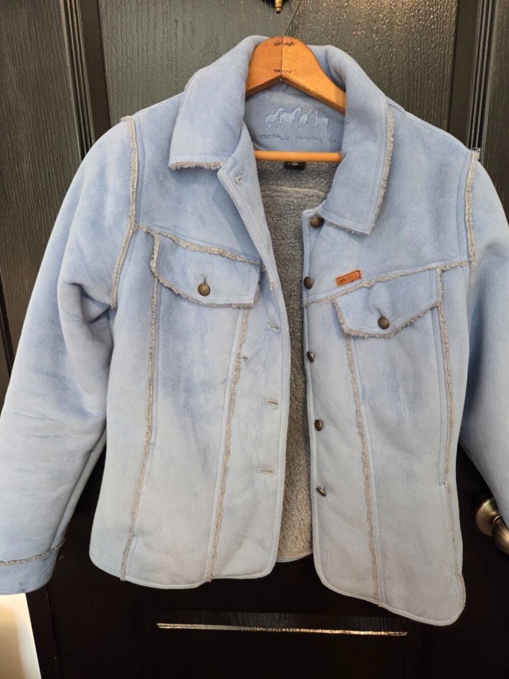 Outback Trading | Jacket Coat Telluride Faux Suede Blue Pockets Western- Sz M